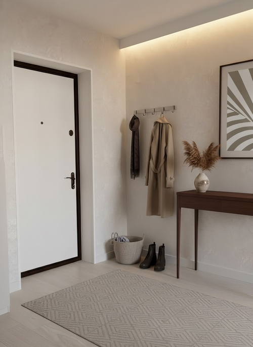 Белая квартирная дверь